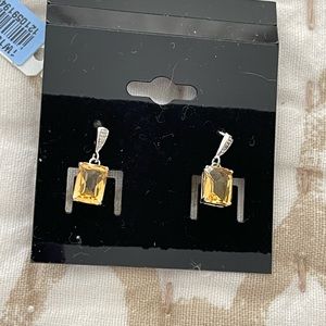 YELLOW CITRINE & DIAMOND EARRING